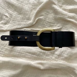 Vintage wide strap leather belt
